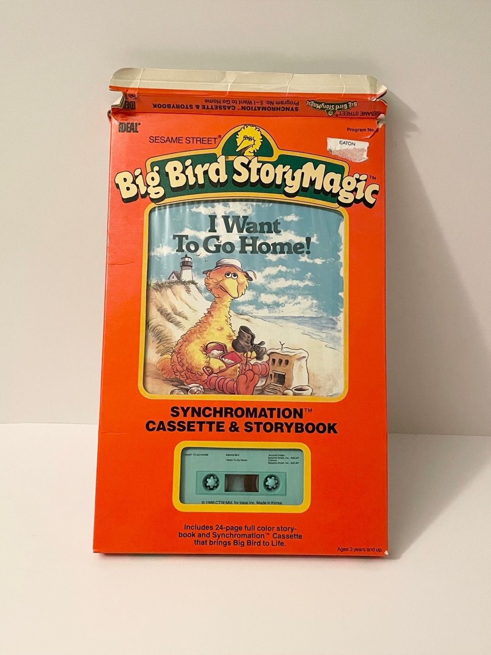 Vintage 1986 Ideal Sesame Street Big Bird StoryMagic Talking Cassette & Book Set